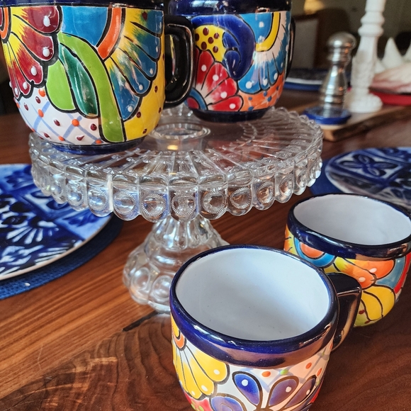 Talavera handmade soup mugs - set of 4. Holds about 15 ounces each. Hand painted - Picture 11 of 12